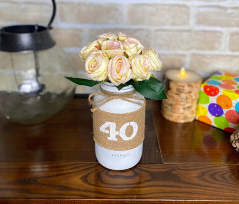 Tulips Large 40th Mason Jar With Twine